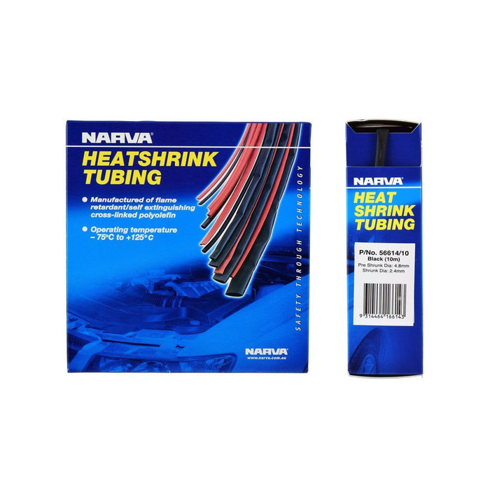 Narva Black Heatshrink Roll - 4.8mm X 10m