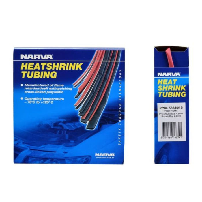 Narva Red Heatshrink Roll - 4.8mm X 10m