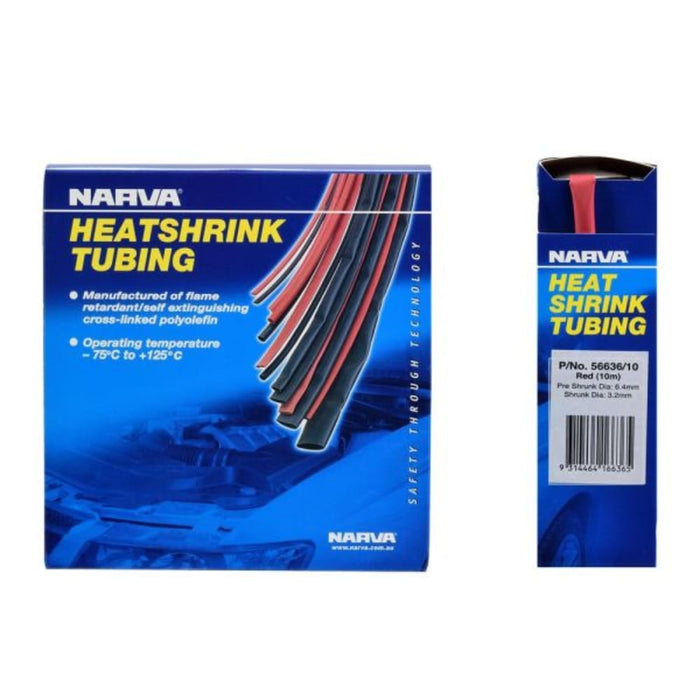 Narva Red Heatshrink Roll - 6.4mm X 10m