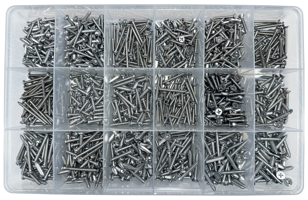 304 Stainless Self Tapper Assortment Kit (Approx Qty 1150)
