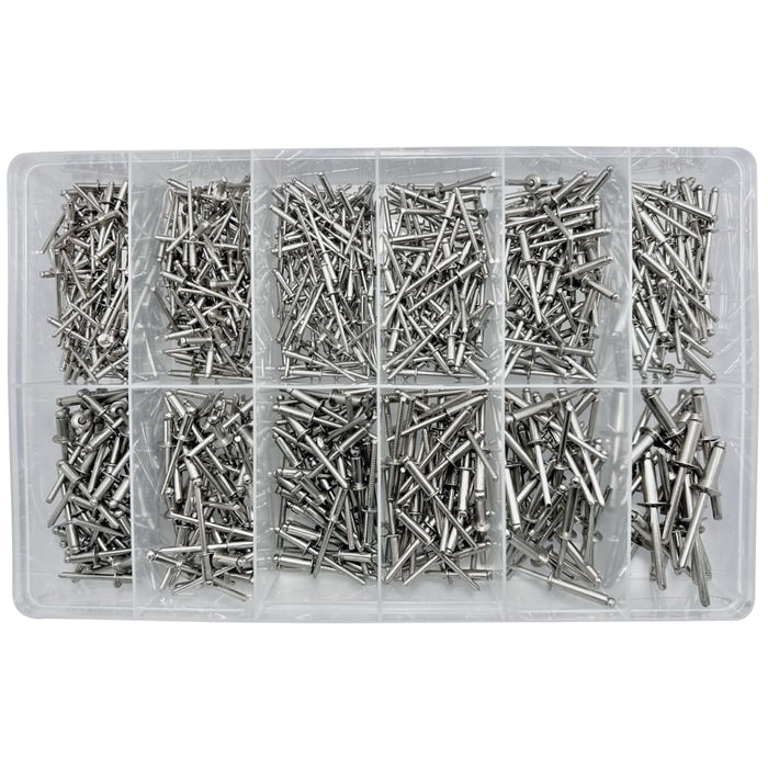 316 Stainless Steel Dome Head Pop Rivet Assortment Kit (Approx Qty 700)