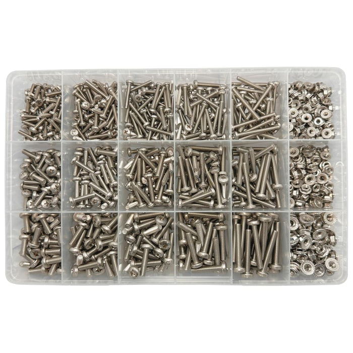 316 Stainless Steel Phillips Head Metric Metal Thread Assortment Kit (Approx Qty 1010)