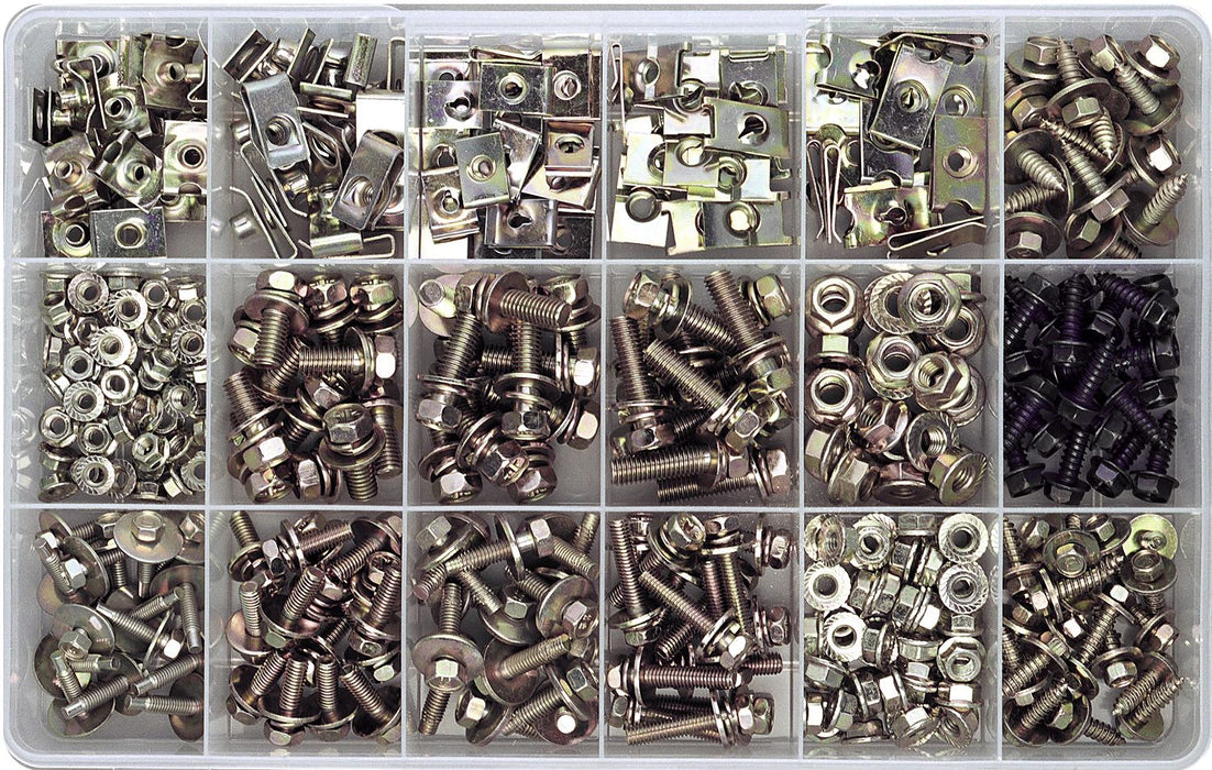 Metric Sems Bolt, Speed Nut & Flange Nut Assortment Kit (Approx Qty 356)