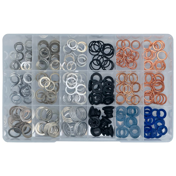 Aluminium, Rubber, Copper & Plastic Sump Plug Washer Assortment Kit (Approx Qty 240)