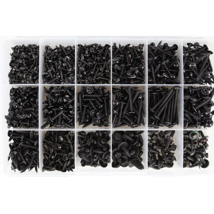 Mushroom Head Black Zinc Self Tapper Assortment Kit (Approx Qty 1240)