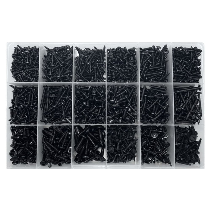 Pan Phillips Head Black Zinc Self Tapper & Self Driller Assortment Kit (Approx Qty 1,490)