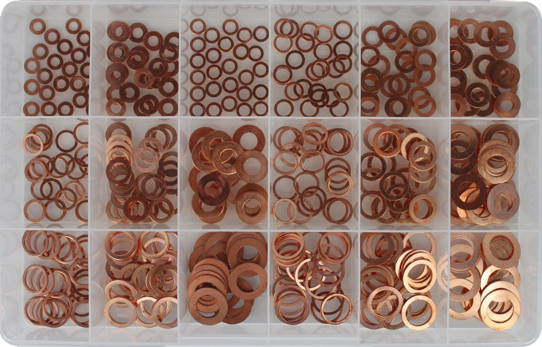 Metric Copper Washer Assortment Kit (Approx Qty 450)