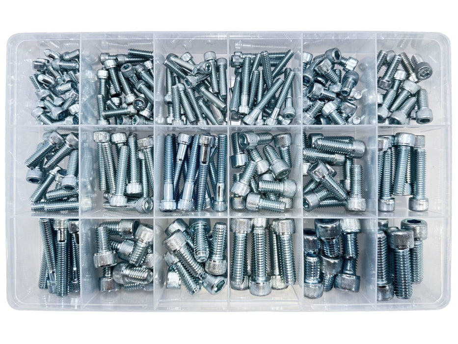 UNC Socket Head Cap Screw Assortment Kit Zinc (Aprrox Qty 231)