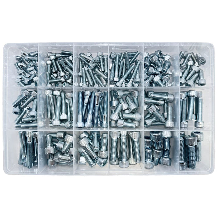 UNC Socket Head Cap Screw Assortment Kit Zinc (Aprrox Qty 231)