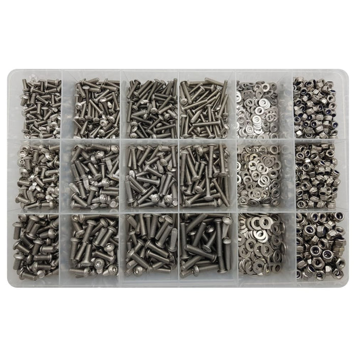316 Stainless Metric Button Head Cap Screw Assortment Kit (Approx Qty 1880)
