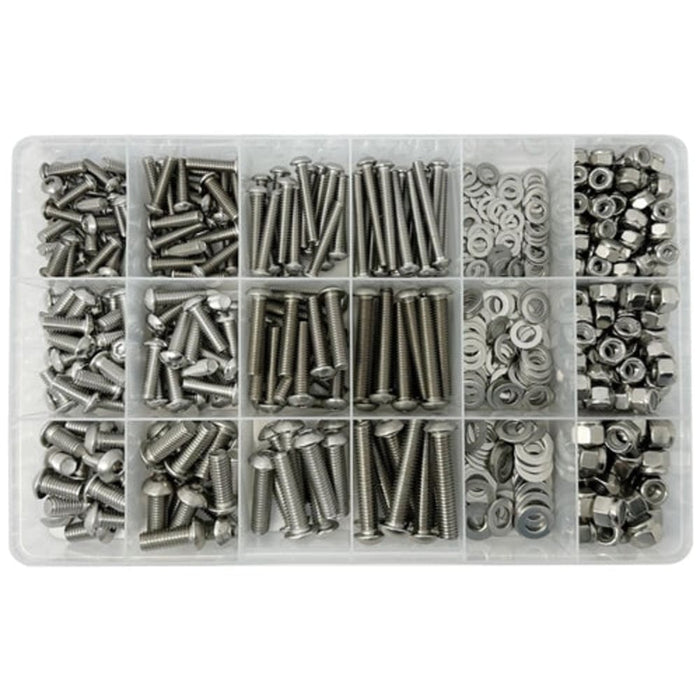 304 Stainless UNC Button Head Cap Screw Assortment Kit (Approx Qty 562)