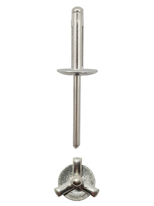 Tri Fold Rivet Large Flange 6-6 - Aluminium Rivet