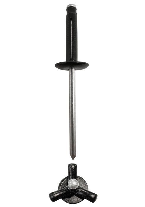 Tri Fold Rivet Large Flange 5-6 - Black Aluminium Rivet