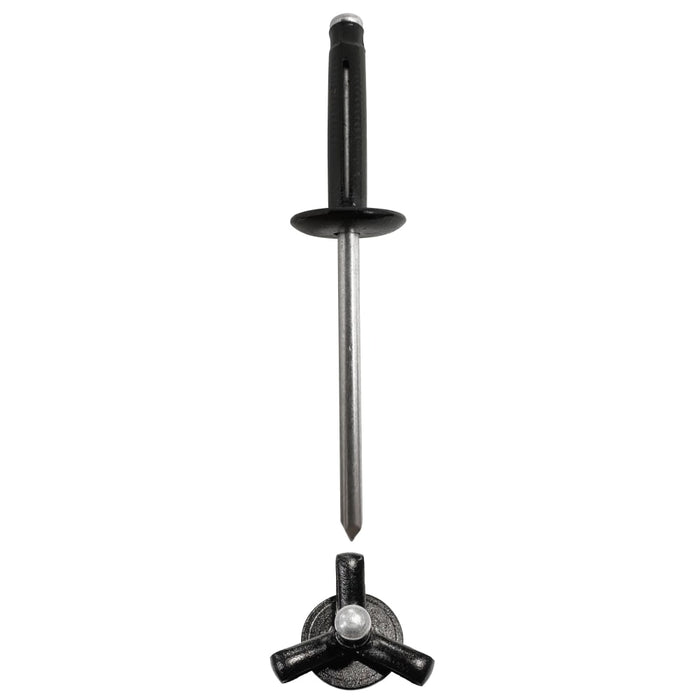 Tri Fold Rivet Large Flange 5-6 - Black Aluminium Rivet