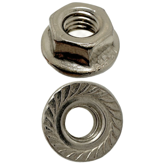 316 Stainless Steel M5 X 8mm A/F Serrated Flange Nut 0.8 Pitch