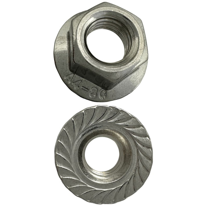 316 Stainless Steel M10 X 15mm A/F Serrated Flange Nut 1.5 Pitch