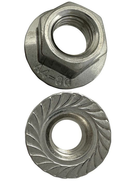 316 Stainless Steel M10 X 15mm A/F Serrated Flange Nut 1.5 Pitch