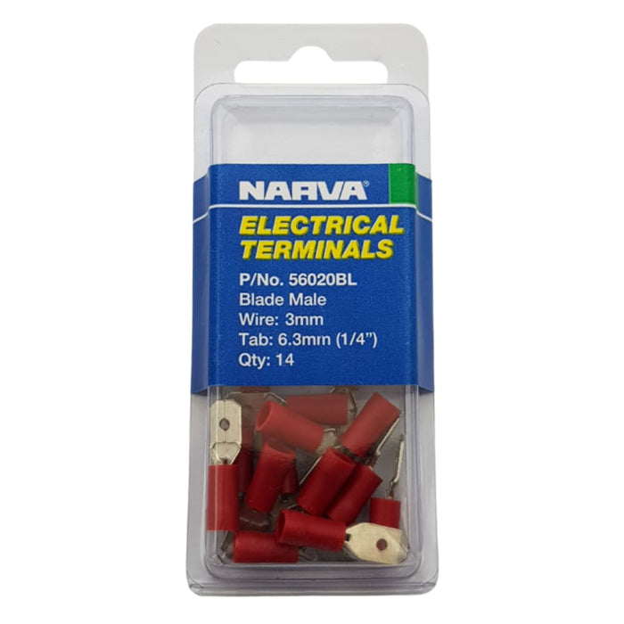 Electrical Terminal - Blade Male 3mm Wire, 6.3mm (1/4") Tab