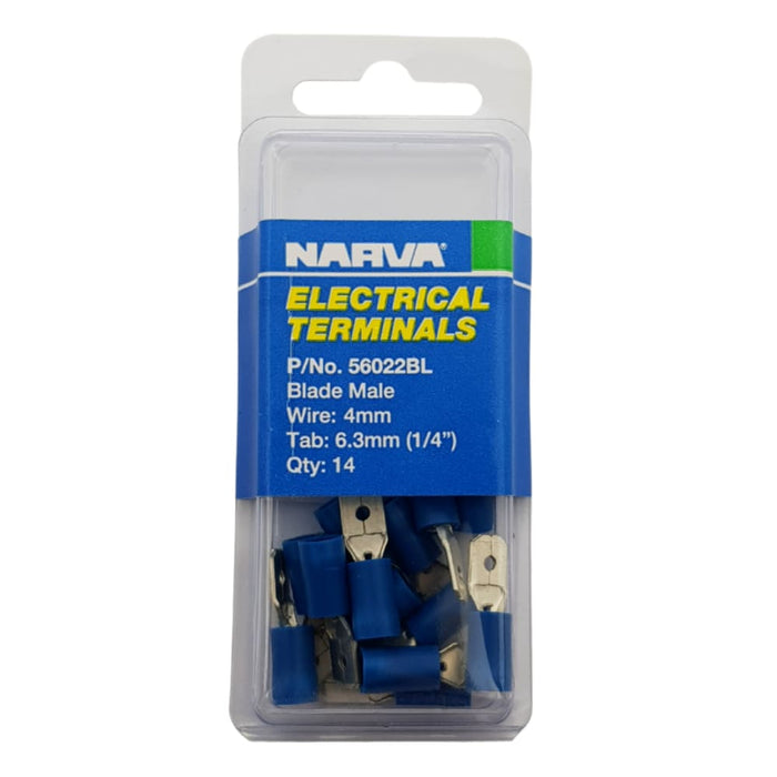 Electrical Terminal - Blade Male, 4mm Wire, 6.3mm (1/4") Tab
