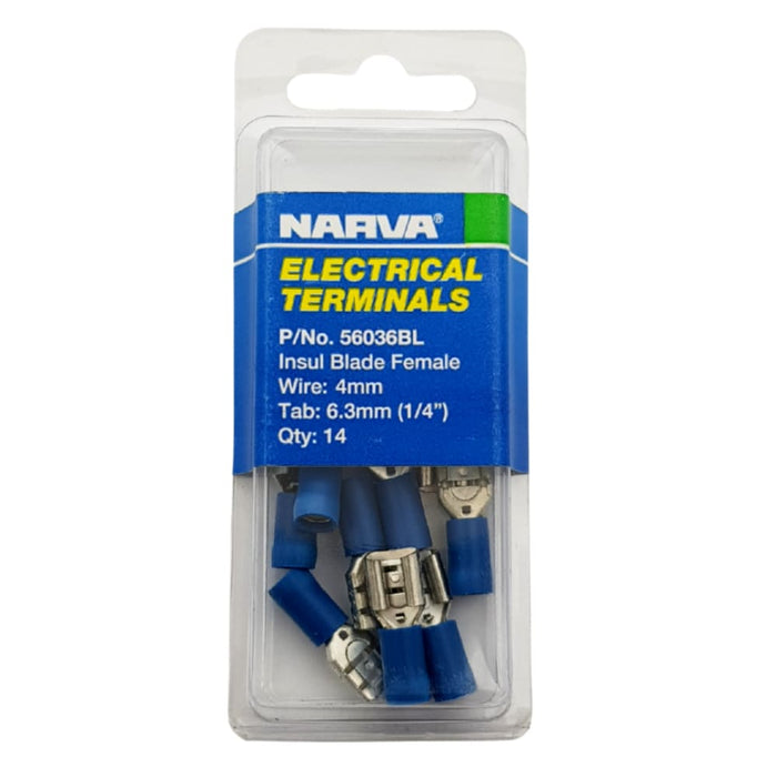 Electrical Terminal - Blade Female, 4mm Wire, 6.3mm (1/4") Tab