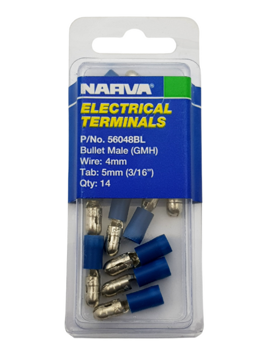 Electrical Terminal - Bullet Male Gmh, 4mm Wire, 5mm (3/16") Diameter