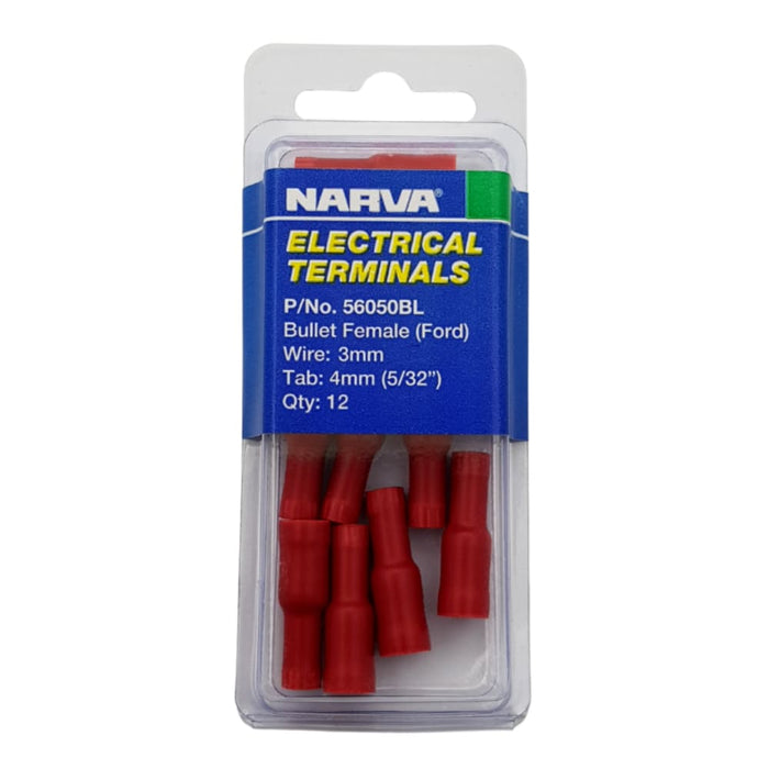 Electrical Terminal - Bullet Female Ford, 3mm Wire, 4mm (5/32") Tab
