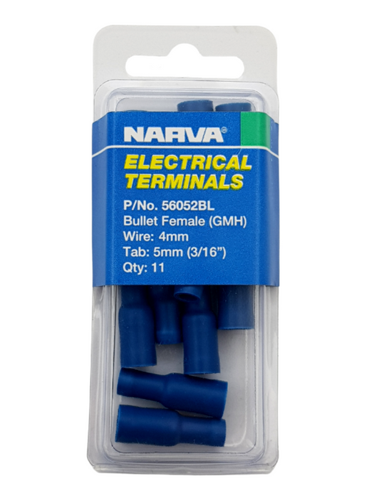Electrical Terminal - Bullet Female Gmh, 4mm Wire, 5mm (3/16") Diameter (QTY 11)