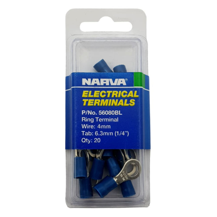 Electrical Terminal - Ring Terminal, 4mm Wire, 6.3mm (1/4") Diameter