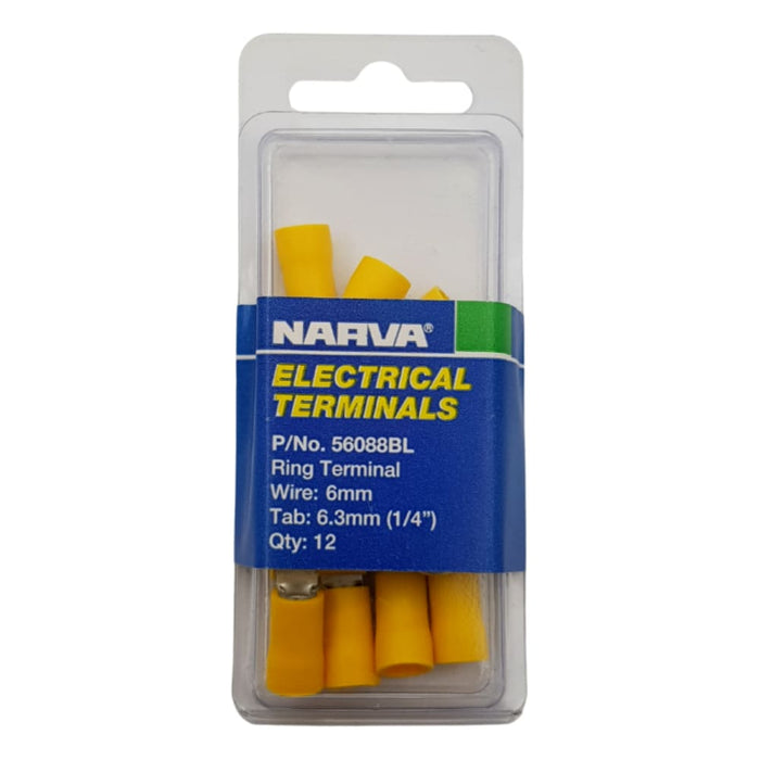 Electrical Terminal - Ring Terminal, 5-6mm Wire, 6.3mm (1/4") Diameter