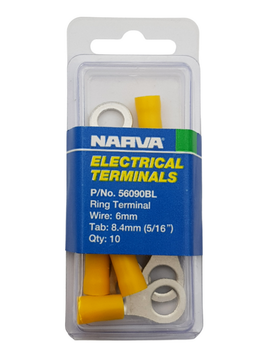 Electrical Terminal - Ring Terminal, 5-6mm Wire, 8.4mm (5/16") Diameter (QTY 10)