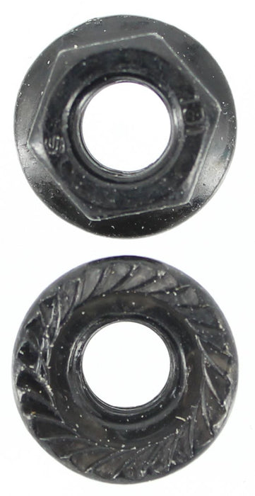 M6 X 1.0 Pitch Serrated Flange Nut Zinc Black