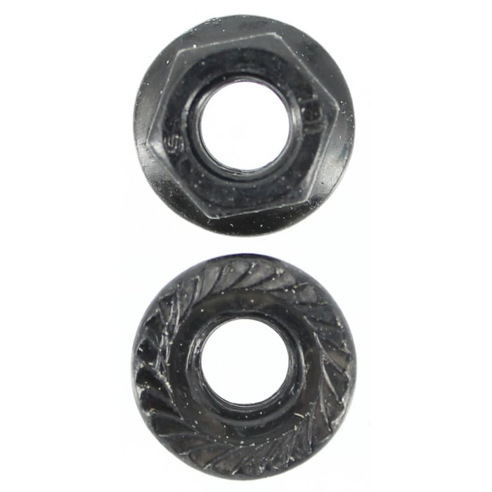 M6 X 1.0 Pitch Serrated Flange Nut Zinc Black