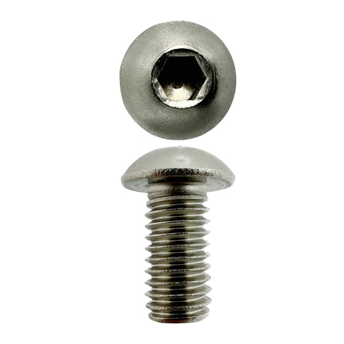 304 STAINLESS STEEL 3/8 X 3/4 UNC BUTTON HEAD SOCKET SCREW (QTY 15)