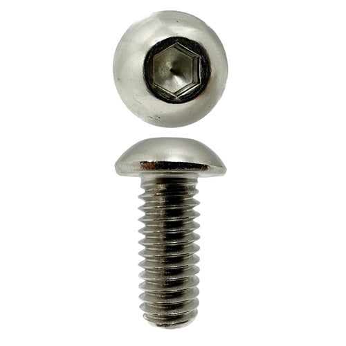 304 STAINLESS STEEL 5/16 X 3/4 UNC BUTTON HEAD SOCKET SCREW (QTY 25)
