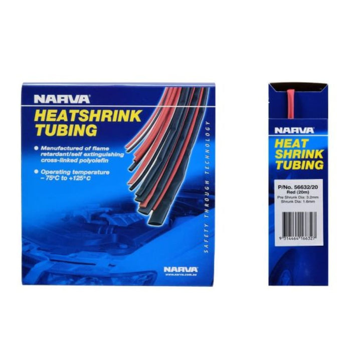 Narva Red Heatshrink Roll - 3.2mm X 20m