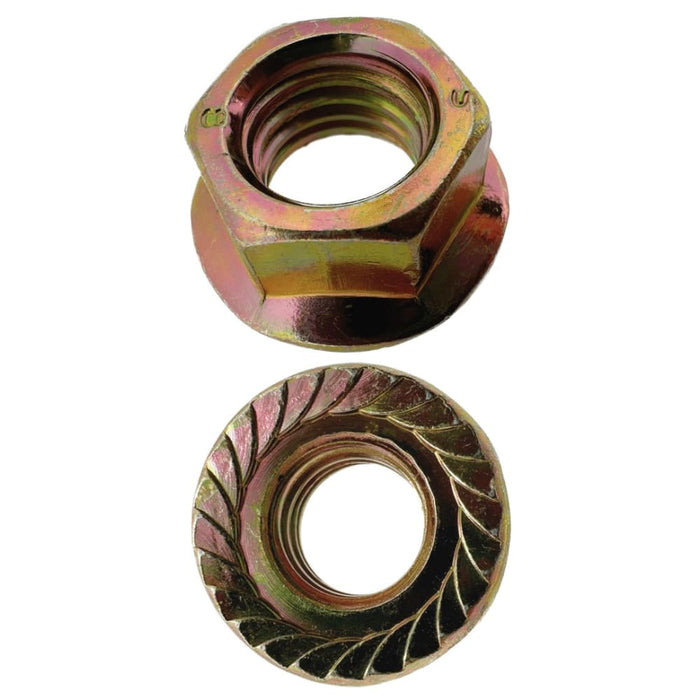 M12 X 17mm A/F Serrated Coarse Flange Nut 1.75 Pitch