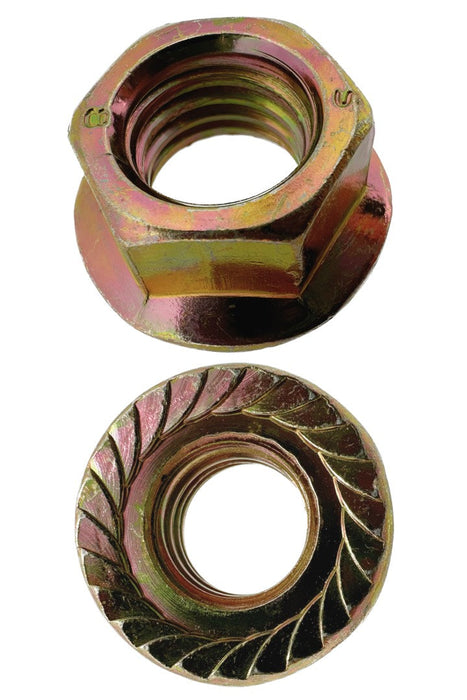 M12 X 17mm A/F Serrated Coarse Flange Nut 1.75 Pitch
