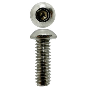 304 STAINLESS STEEL 1/4 X 3/4 UNC BUTTON HEAD SOCKET SCREW (QTY 30)