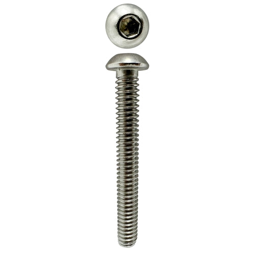 304 STAINLESS STEEL 1/4 X 2 UNC BUTTON HEAD SOCKET SCREW (QTY 15)