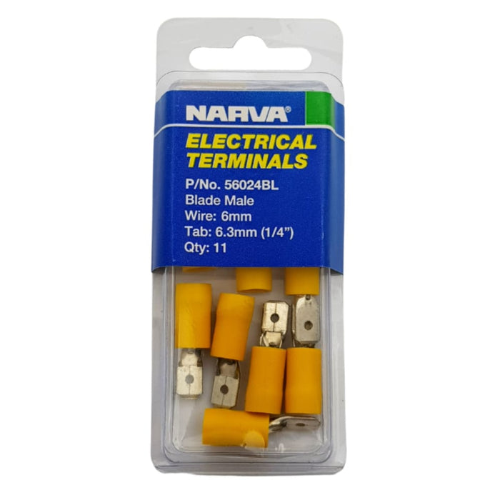 Electrical Terminal - Blade Male, 5-6mm Wire, 6.3mm (1/4") Tab