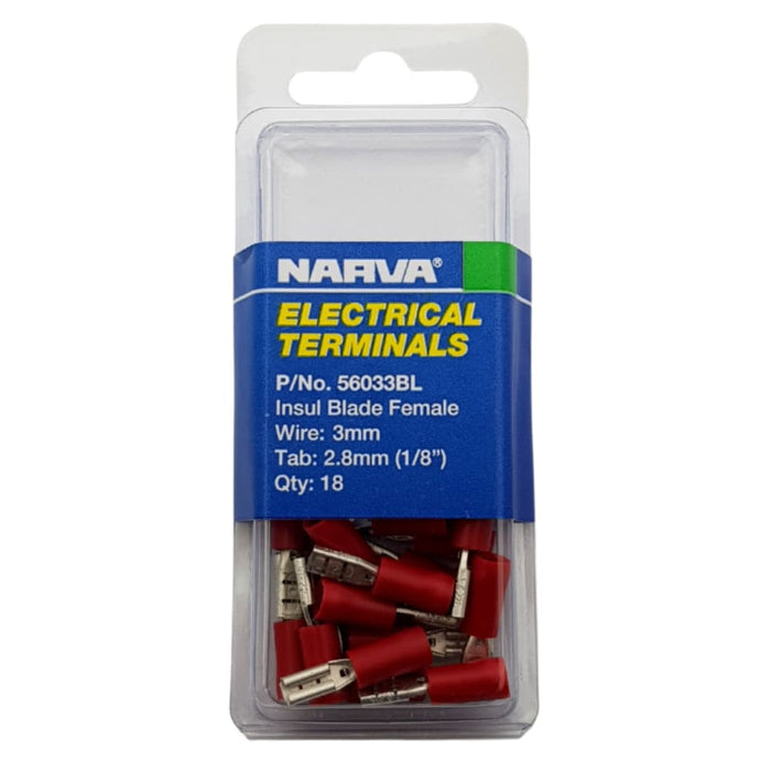 Electrical Terminal - Blade Female, 3mm Wire, 2.8mm (1/8") Tab