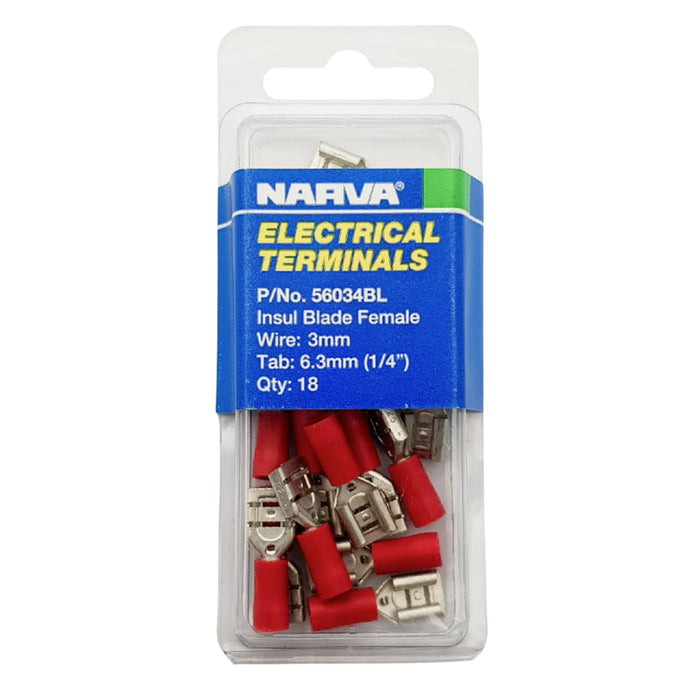 Electrical Terminal - Blade Female, 3mm Wire, 6.3mm (1/4") Tab