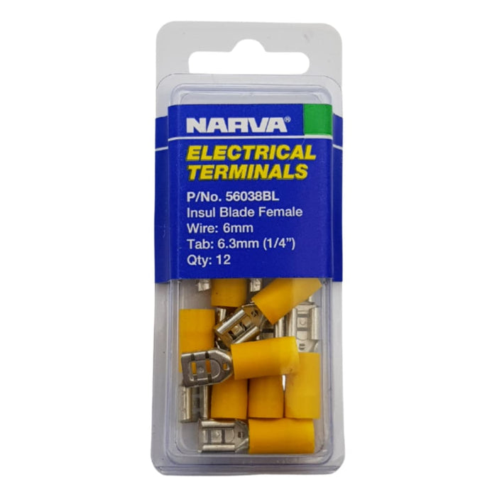 Electrical Terminal - Insulated Blade Female, 6mm Wire, 6.3mm (1/4") Tab