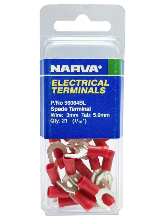 Electrical Terminal - Spade Terminal, 3mm Wire, 5mm Tab