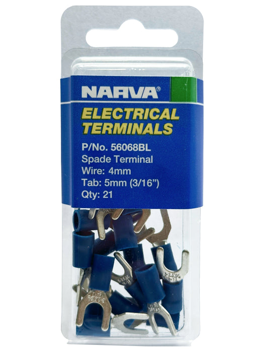 Electrical Terminal - Spade Terminal, 4mm Wire, 5.0mm Tab