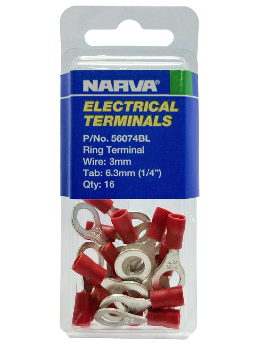 Electrical Terminal - Ring Terminal, 3mm Wire, 6.3mm (1/4") Diameter