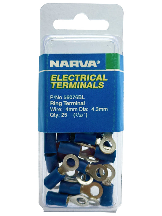 Electrical Terminal - Ring Terminal, 4mm Wire, 4.3mm (5/32") Diameter