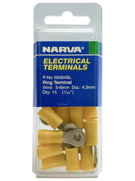 Electrical Terminal - Ring Terminal, 5-6mm Wire, 4.3mm (5/32") Diameter