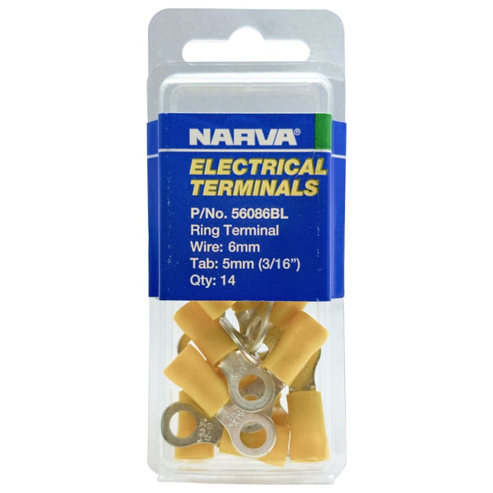 Electrical Terminal - Ring Terminal, 5-6mm Wire, 5.0mm (3/16") Diameter