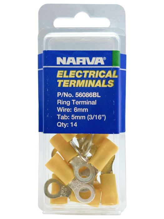 Electrical Terminal - Ring Terminal, 5-6mm Wire, 5.0mm (3/16") Diameter